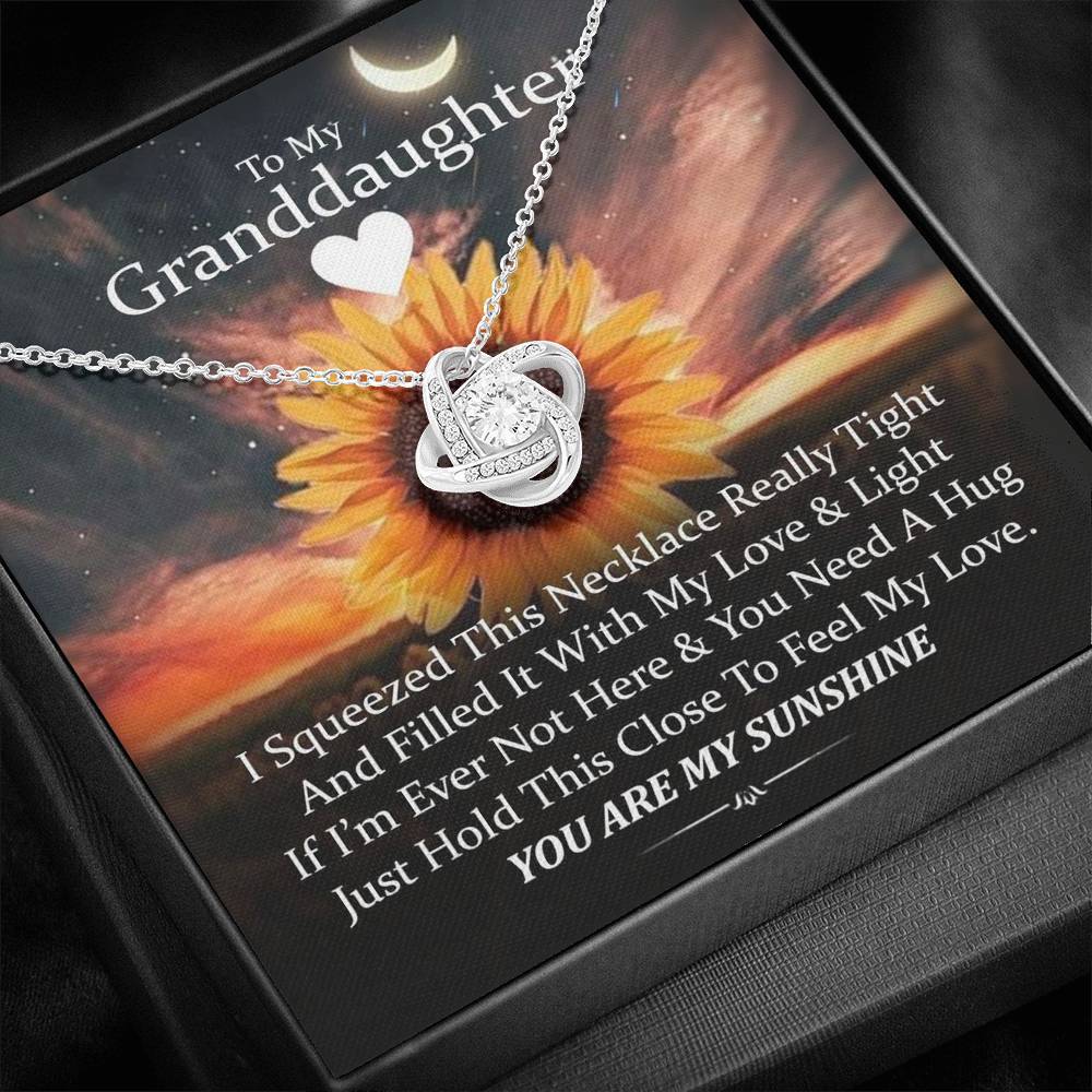 To My Grand Daughter - You Are My Sunshine | Handcrafted Artisan 14k Brilliant Gold Family Knot Necklace