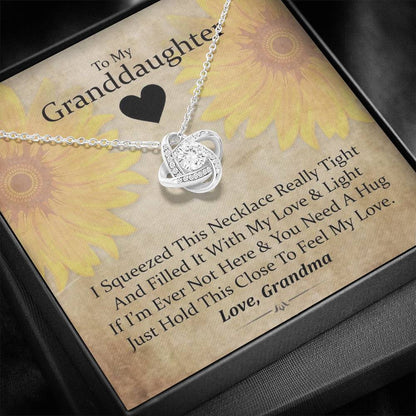 To My Grand Daughter - If I'm Ever Not Here | Stunning Artisan & Handcrafted 14k Brilliant Gold Family Knot Necklace