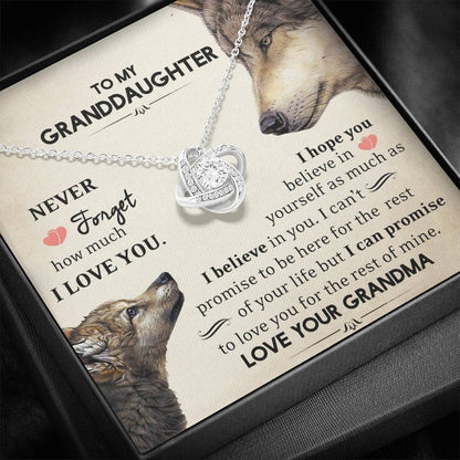 To My Grand Daughter - I Believe In You |  Artisan Crafted 14k Gold Family Knot Necklace