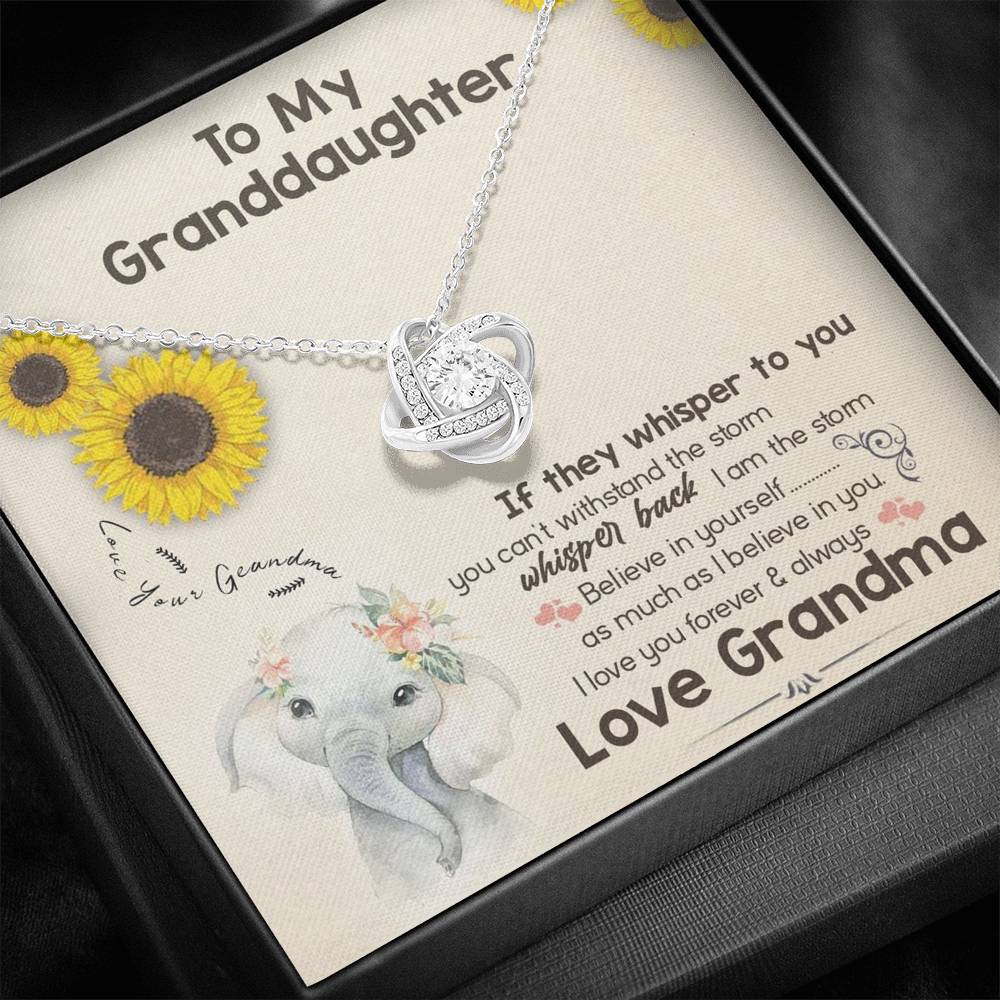 To My Grand Daughter - Believe In Yourself | Artisan Crafted 14k Brilliant Gold Family Knot Necklace