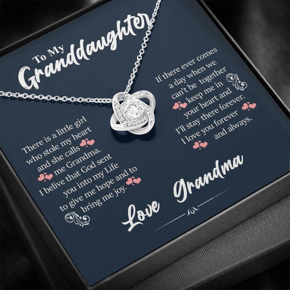 To My Grand Daughter - God Sent You in My Life | Artisan Crafted 14k Gold Family Knot Necklace
