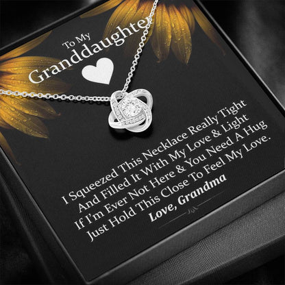 To My Grand Daughter- Just Hold This Close | Artisan Crafted 14k Brilliant Gold Family Knot Necklace