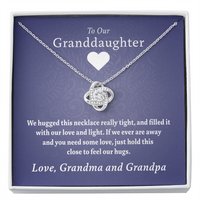 To My Granddaughters (Grandma & Grandpa) | Beautiful 14k White Gold Knot Necklace