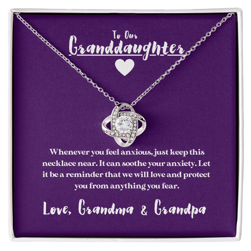 To Our Granddaughter - When You Feel Anxious | 14k White Gold Necklace Two Toned Box