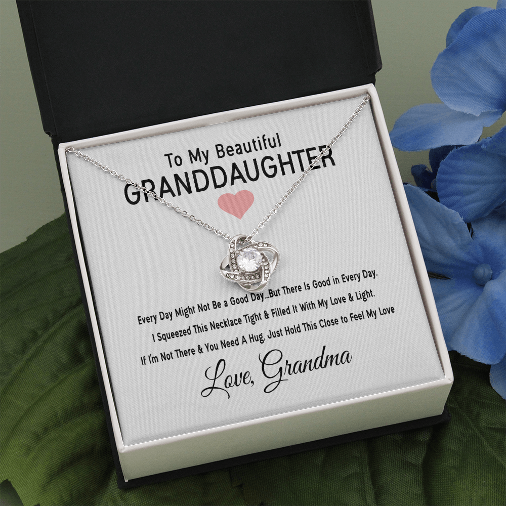 To My Granddaughter - Good In Every Day | 14k White Gold Necklace for Granddaughter From Grandma