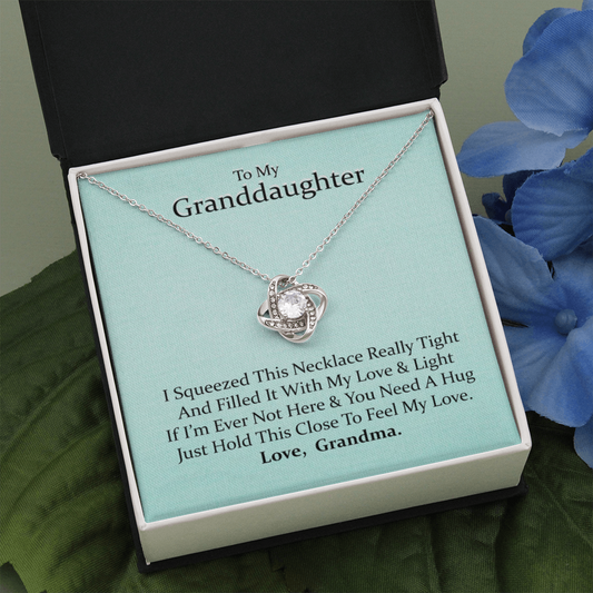 To My Granddaughter - I Love You Forever and More | Beautiful 14k White Gold Family Forever Love Knot | Granddaughter Keepsake Gift w/ Message Card