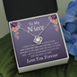 Necklace for Niece | 14k White Gold & Stainless Steel With Box and Poem Card (Lilac)