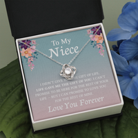 Necklace for Niece | 14k White Gold & Stainless Steel With Box and Poem Card (Lily)