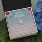 Necklace for Niece | 14k White Gold & Stainless Steel With Box and Poem Card (Lily)