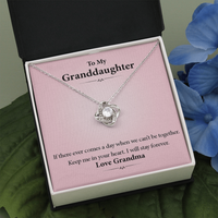 To My Granddaughter - In Your Heart Forever | Beautiful 14k White Gold Family Forever Love Knot | Granddaughter Keepsake Gift w/ Message Card
