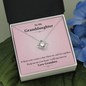To My Granddaughter - In Your Heart Forever | Beautiful 14k White Gold Family Forever Love Knot | Granddaughter Keepsake Gift w/ Message Card