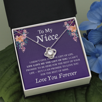 Necklace for Niece | 14k White Gold & Stainless Steel With Box and Poem Card (Purple)