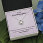 To My Granddaughter - Together Forever in Your Heart | Beautiful 14k White Gold Family Forever Love Knot | Granddaughter Keepsake Gift w/ Message Card