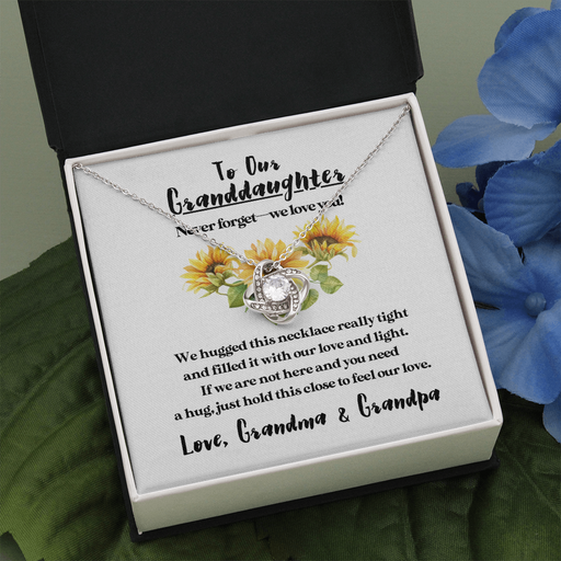 To Our Granddaughter - Hold This Close | Beautiful 14k White Gold Family Forever Love Knot Standard Box