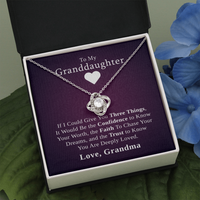 To My Granddaughter, Three Things I'd Give You | 14k White Gold Necklace Stainless Steel