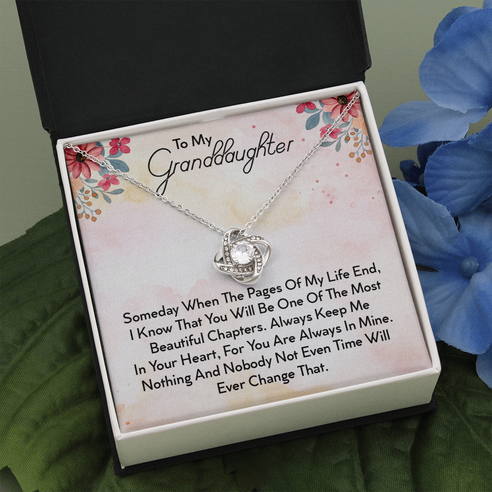 To My Granddaughter | My Promise to You | Beautiful 14k White Gold Family Forever Love Knot | Granddaughter Keepsake Gift w/ Message Card