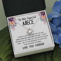 Necklace for Niece, Love You Forever | 14k White Gold & Stainless Steel With Box and Poem Card (White)