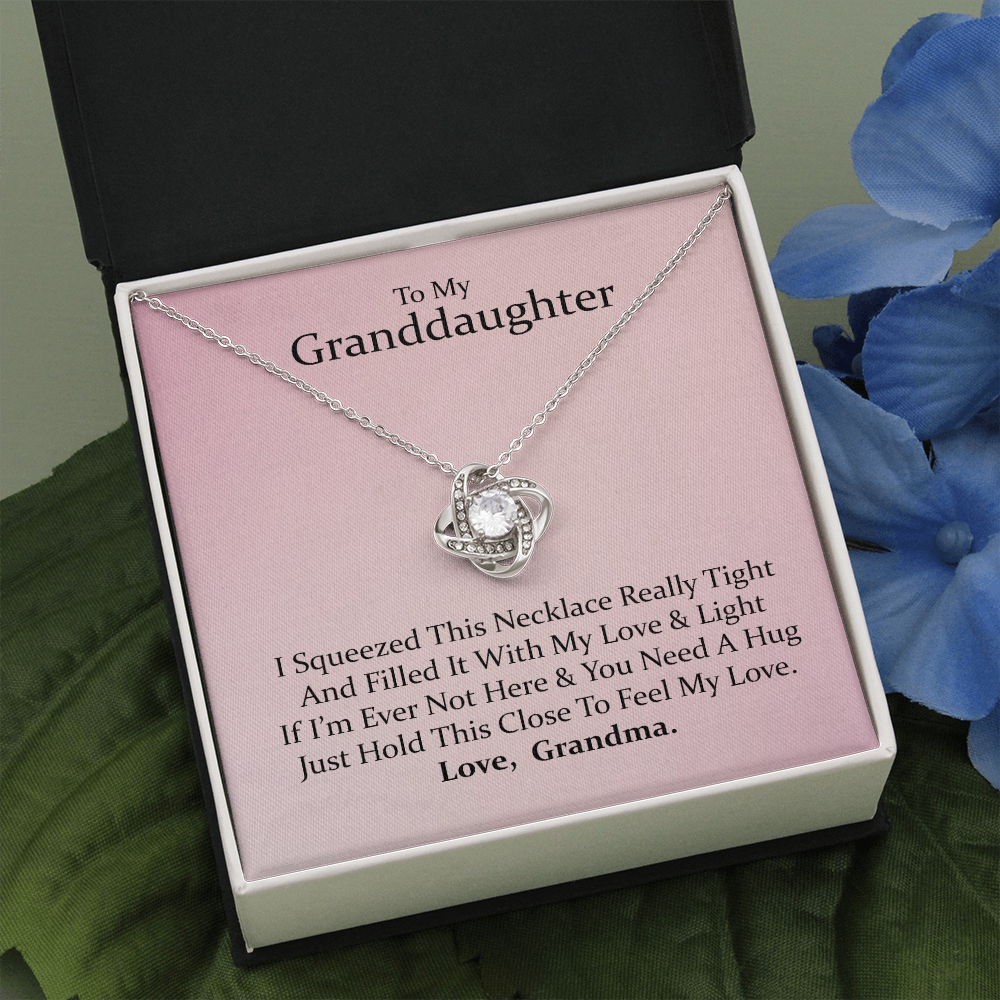 To My Granddaughter - Your Heart is Special | Beautiful 14k White Gold Family Forever Love Knot | Granddaughter Keepsake Gift w/ Message Card