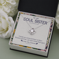 To My Soul Sister - Friends Connected At Heart 14k White Gold Necklace