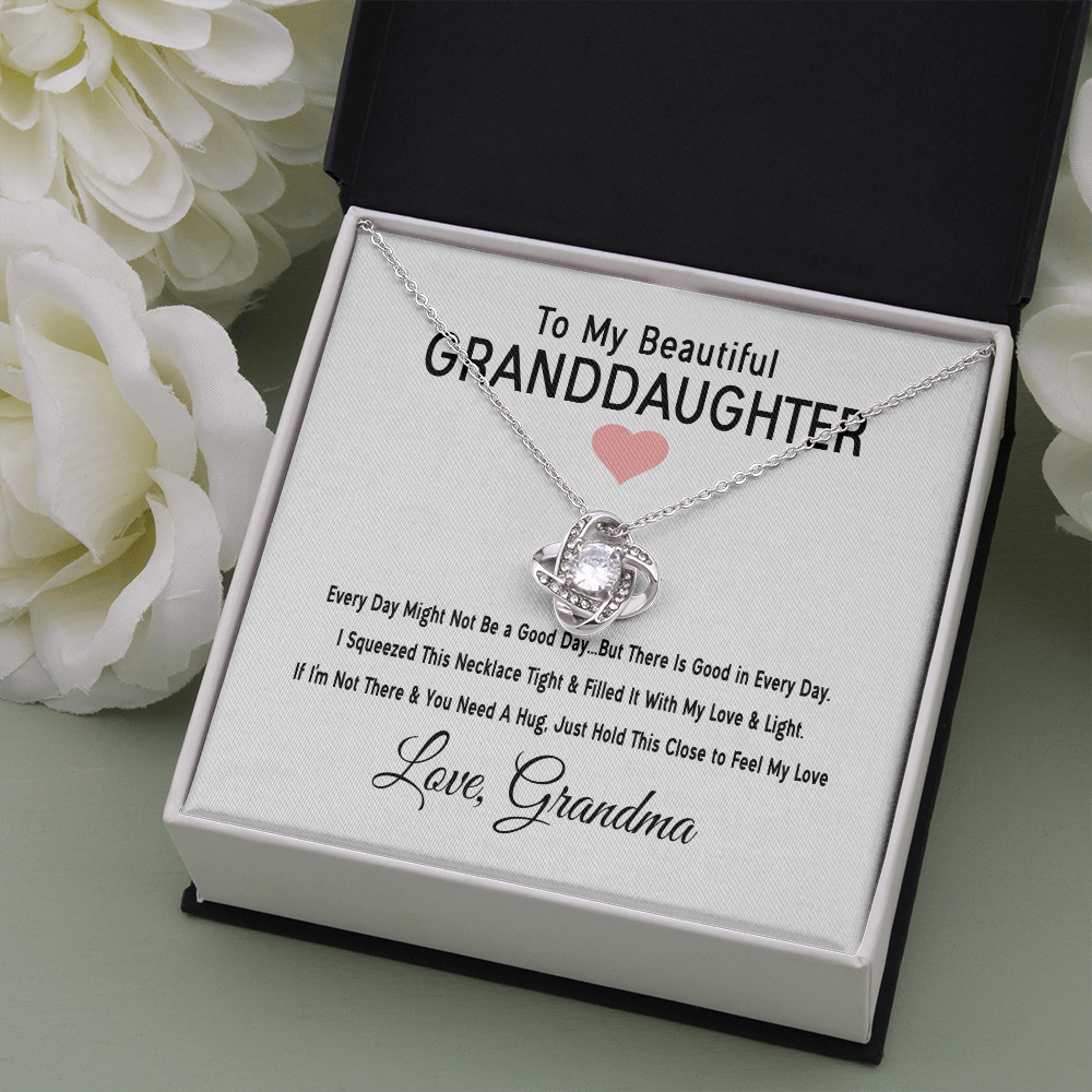 To My Granddaughter - Good In Every Day | 14k White Gold Necklace for Granddaughter From Grandma