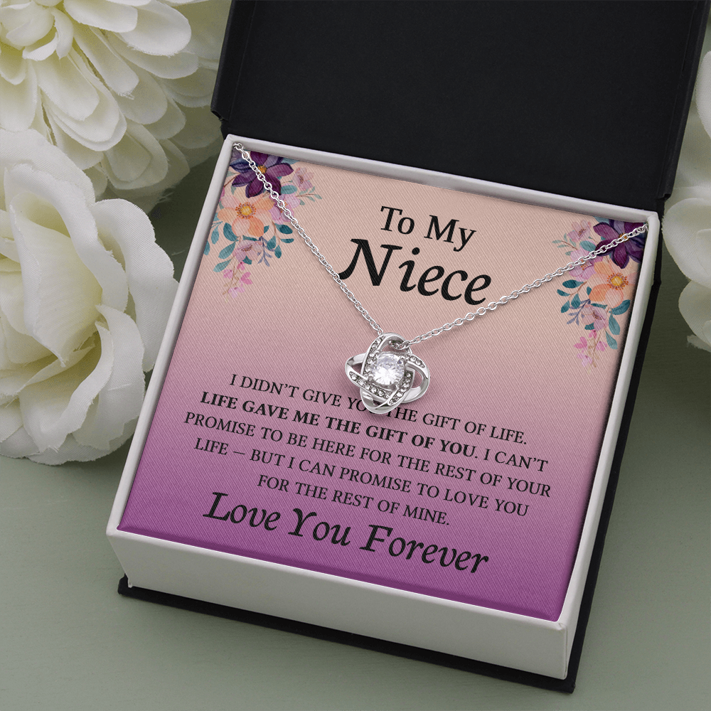 Necklace for Niece | 14k White Gold & Stainless Steel With Box and Poem Card (Peach)