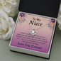 Necklace for Niece | 14k White Gold & Stainless Steel With Box and Poem Card (Peach)