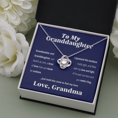 Granddaughter and Grandmother, Knot of Love | 14k White Gold and Stainless Steel Knot Necklace