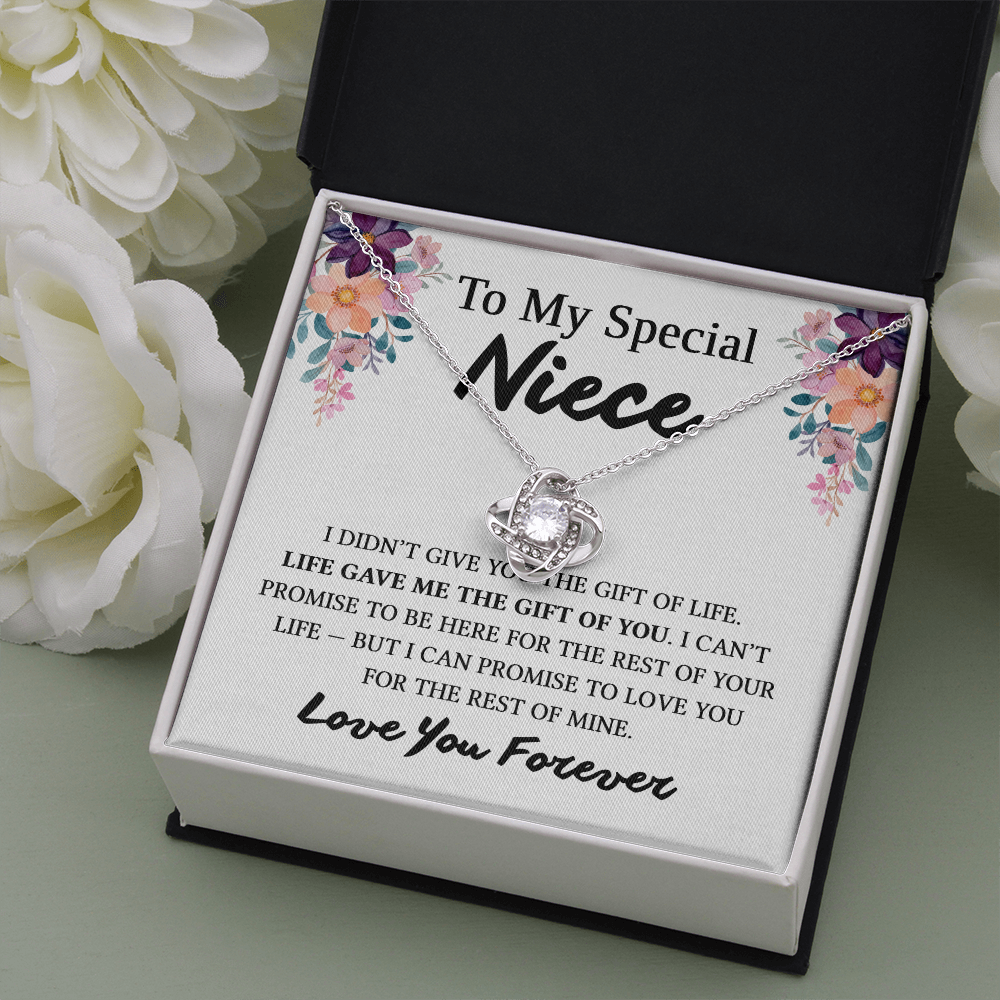 Necklace for Niece | 14k White Gold & Stainless Steel With Box and Poem Card (White)