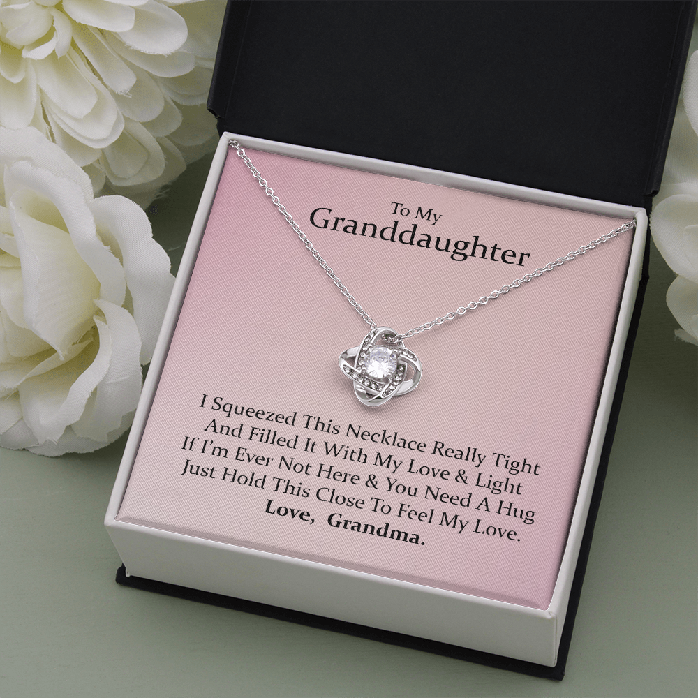 To My Granddaughter - Your Heart is Special | Beautiful 14k White Gold Family Forever Love Knot | Granddaughter Keepsake Gift w/ Message Card