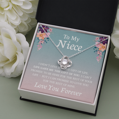 Necklace for Niece | 14k White Gold & Stainless Steel With Box and Poem Card (Lily)