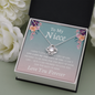 Necklace for Niece | 14k White Gold & Stainless Steel With Box and Poem Card (Lily)