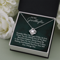 To My Granddaughter - You'll Be In My Heart | Beautiful 14k White Gold Family Forever Love Knot | Granddaughter Keepsake Gift w/ Message Card
