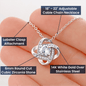 Granddaughter - Two Hugs (Grandma & Grandpa) | Beautiful 14k White Gold Granddaughter Knot Necklace