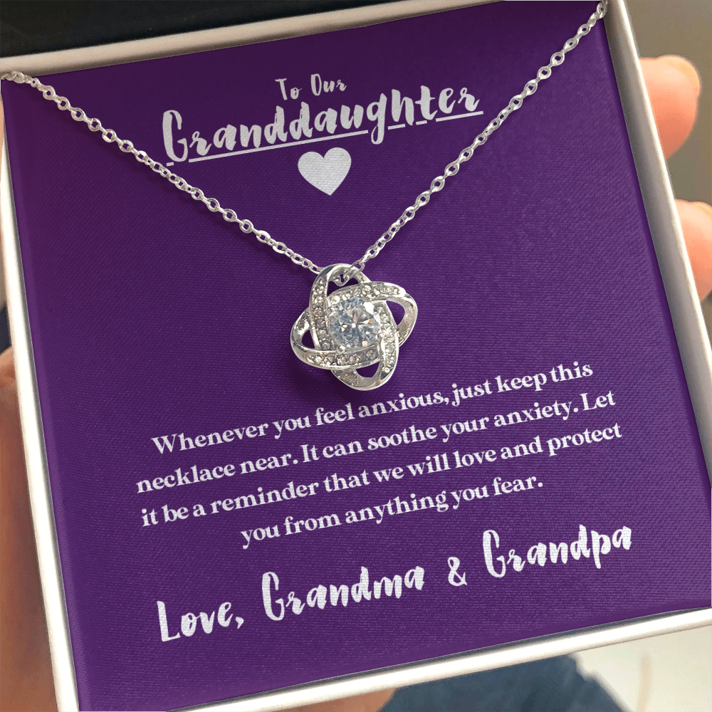 To Our Granddaughter - When You Feel Anxious | 14k White Gold Necklace
