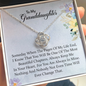 To My Granddaughter - Keep Me In Your Heart | Beautiful 14k White Gold Love Knot Necklace