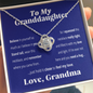 To My Granddaughter - Believe in Yourself As I Believe In You | 14k White Gold Family Knot Necklace