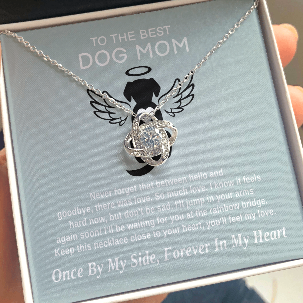 To The Best Dog Mom - There Was Love | 14k White Gold and Stainless Steel Remembrance Necklace