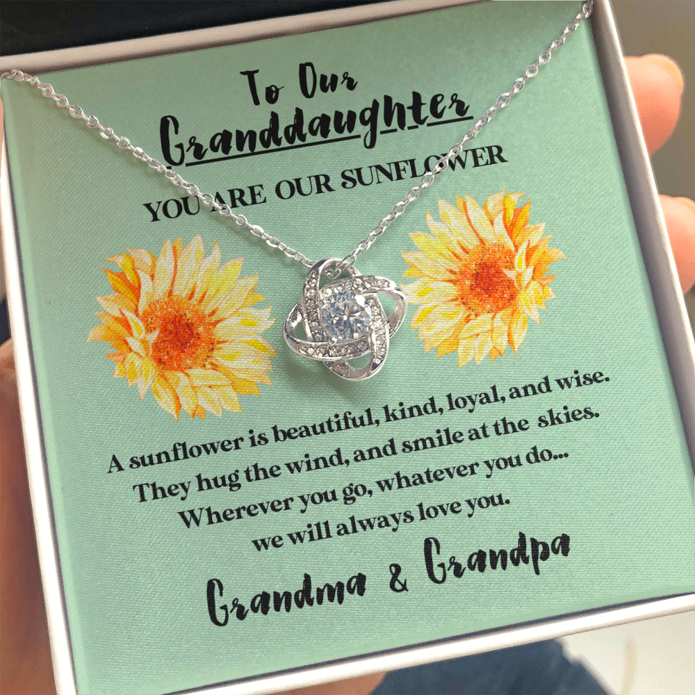 grand daughter necklace white gold knot