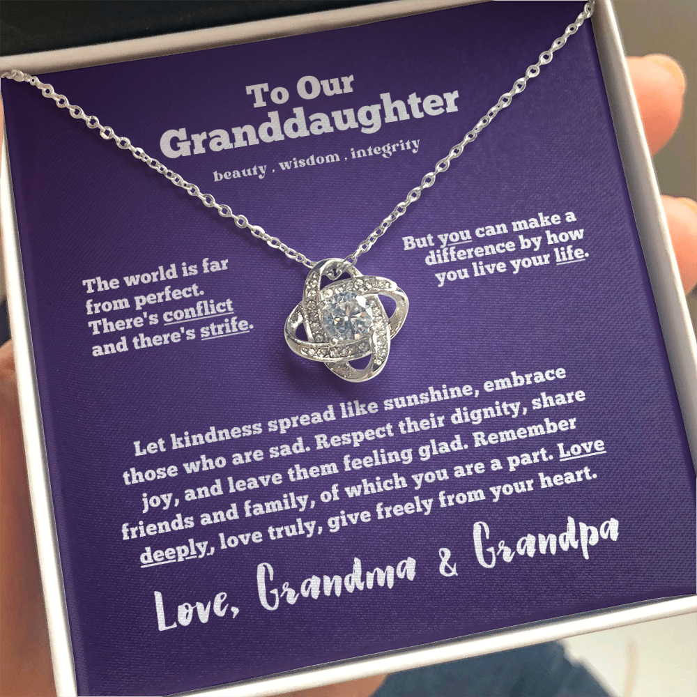 To Our Granddaughter - Wisdom | Beautiful 14k Gold & Stainless Steel Necklace