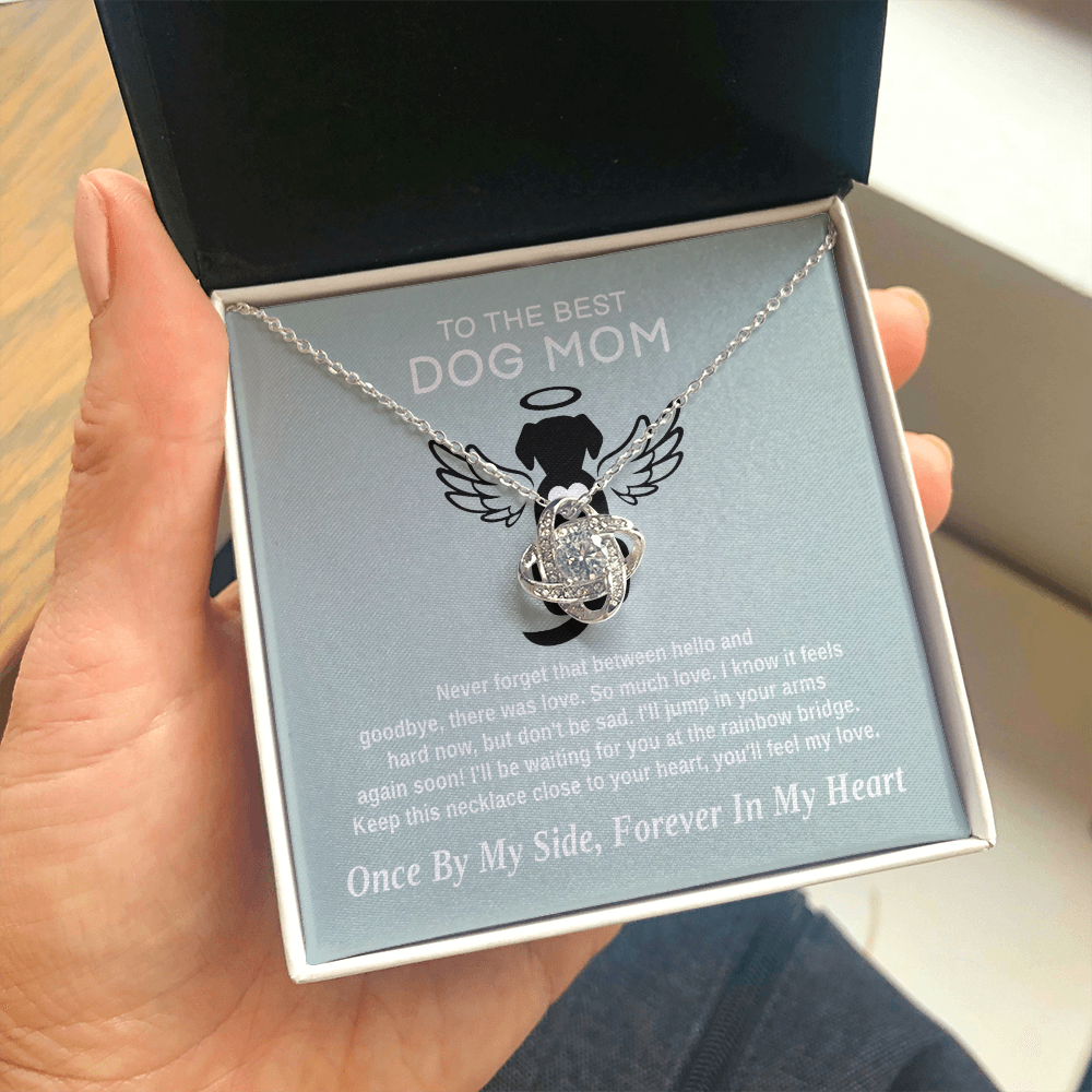 To The Best Dog Mom - There Was Love | 14k White Gold and Stainless Steel Remembrance Necklace