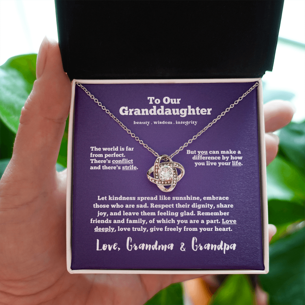 To Our Granddaughter - Wisdom | Beautiful 14k Gold & Stainless Steel Necklace
