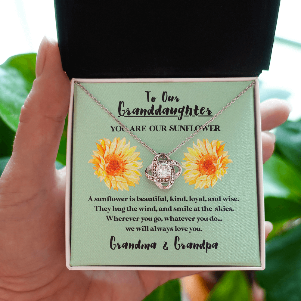 grandma grandpa granddaughter gift sunflower necklace