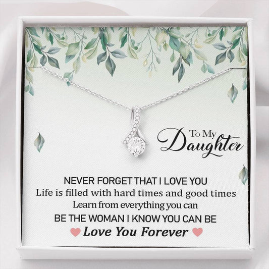 To My Daughter - The Woman I Know You Can Be | Beautiful 14K White Gold Family Forever Pendant