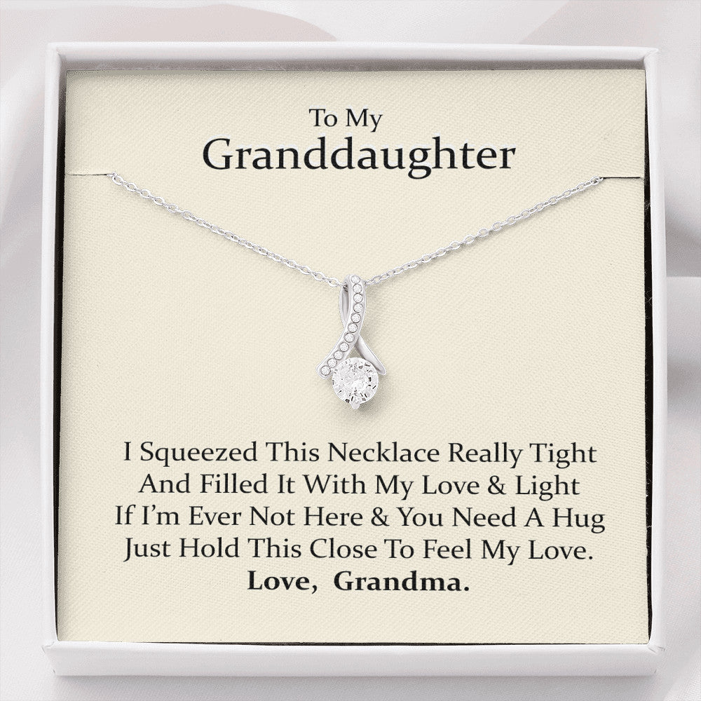 To My Grand Daughter - If I'm Ever Not Here (Love, Grandma) | Beautiful 14K White Gold Family Forever Pendant