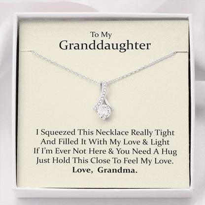To My Grand Daughter - If I'm Ever Not Here (Love, Grandma) | Beautiful 14K White Gold Family Forever Pendant