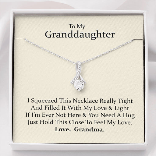 To My Grand Daughter - If I'm Ever Not Here (Love, Grandma) | Beautiful 14K White Gold Family Forever Pendant Standard Box