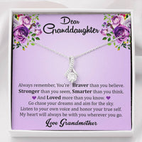 Dear Grand Daughter - Go Chase Your Dreams | Stunning 14K White Gold Family Forever Pendant