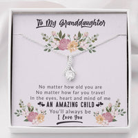 To My Grand Daughter - An Amazing Child You'll Always Be | Beautiful 14K White Gold Family Forever Pendant