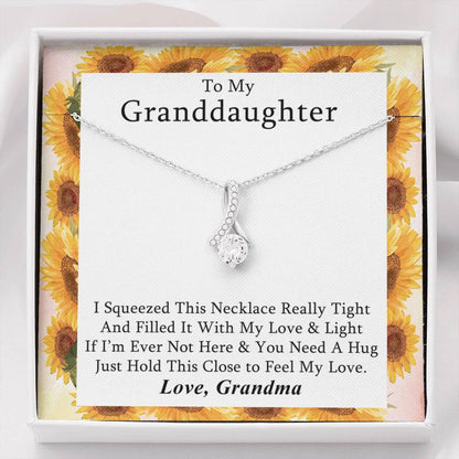 To My Grand Daughter - If I'm Ever Not Here (Love, Grandma) | Beautiful 14k White Gold Family Forever Pendant