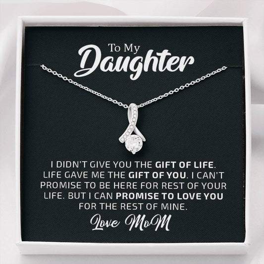 To My Daughter - The Gift Of You (Love, Mom) | Beautiful14K White Gold Family Forever Pendant